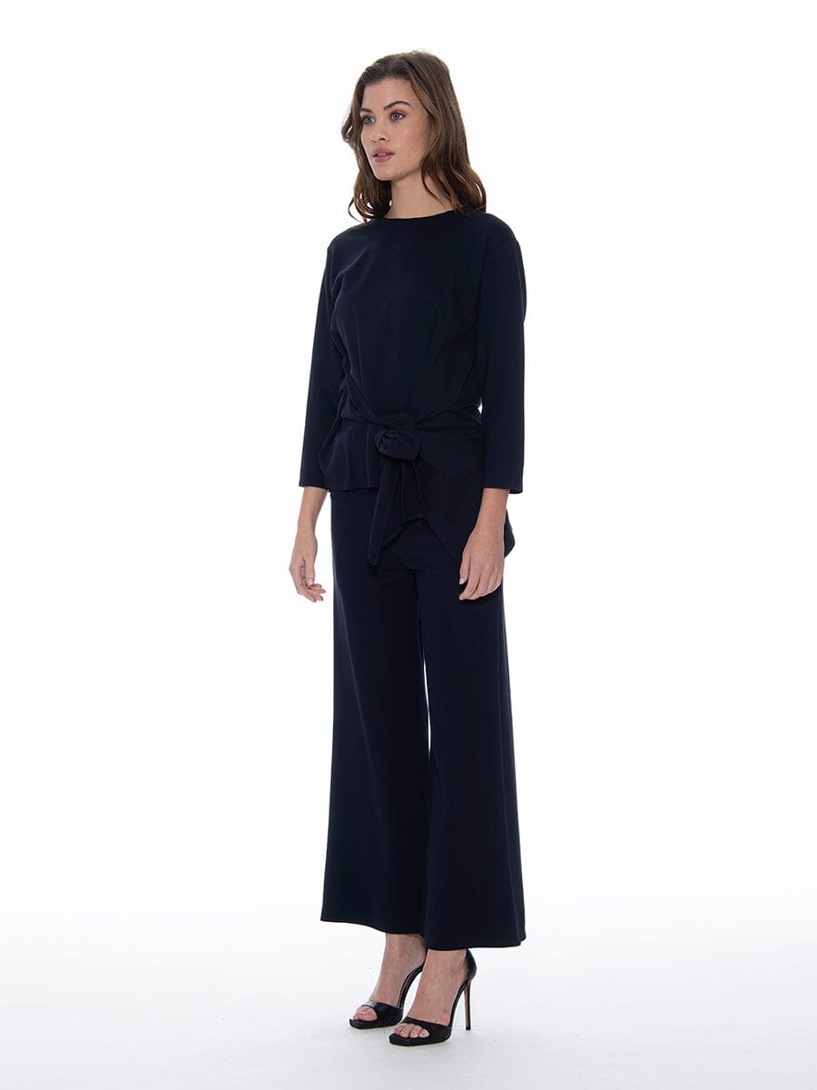 Thick Long Sleeve Shirt with Waist Tie SET Gracia Fashion 