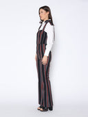 Tie-Shoulder Wide Leg Striped Overall Jumpsuit JUMPSUIT Gracia Fashion 