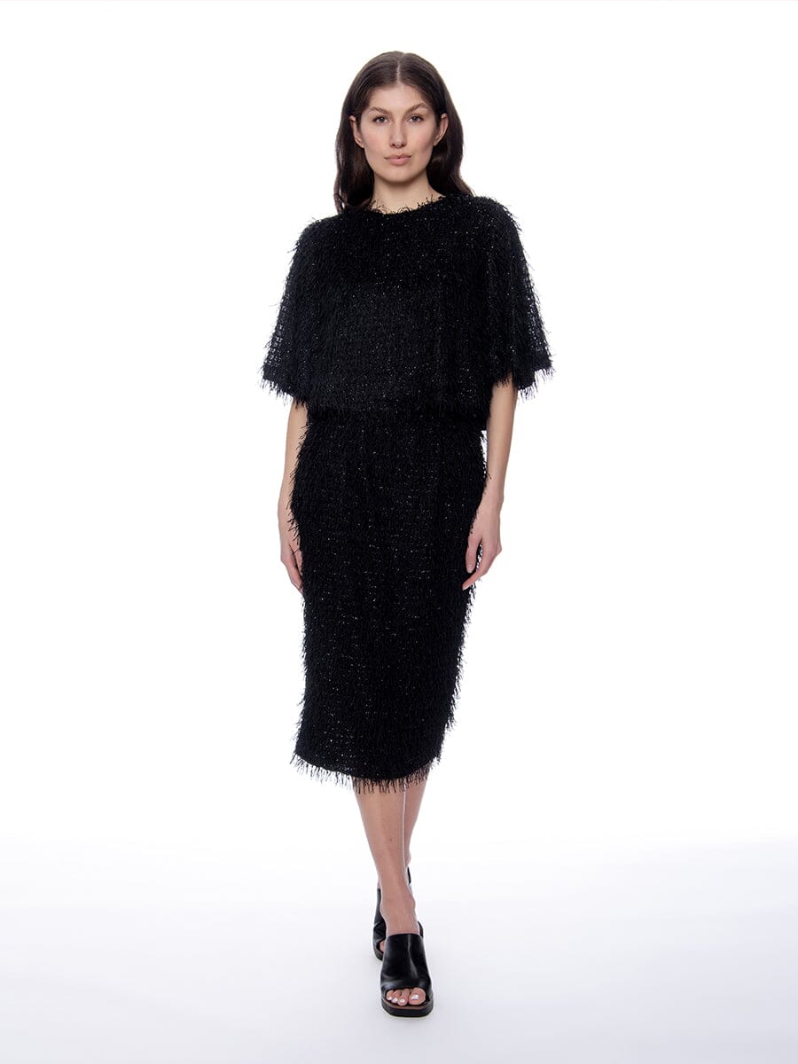 Tinsel Style Bell Sleeve Top TOP Gracia Fashion BLACK S 