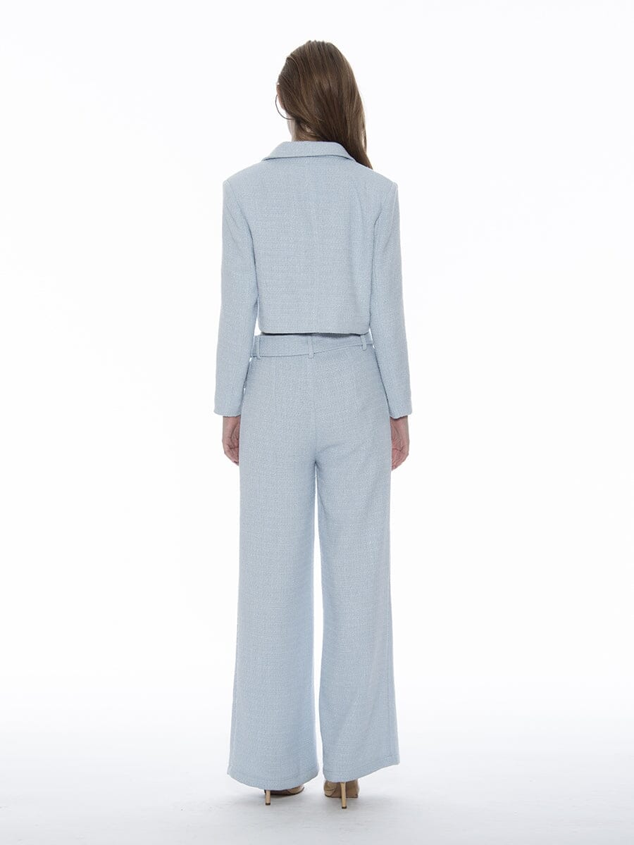 Tweed Collared Flap Detail Button Cropped Jacket JACKET Gracia Fashion 