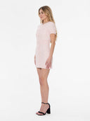 Tweed Dodycon Deco Button Mini Dress DRESS Gracia Fashion 