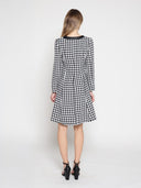 Tweed Front Button Open Long Sleeve Dress DRESS Gracia Fashion 