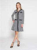 Tweed Front Button Open Long Sleeve Dress DRESS Gracia Fashion 