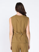 V-Neck Flap Pocket Waistcoat VEST Gracia Fashion 