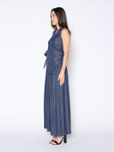 V-Neck Wrap Over Sleeveless Denim Top TOP Gracia Fashion 