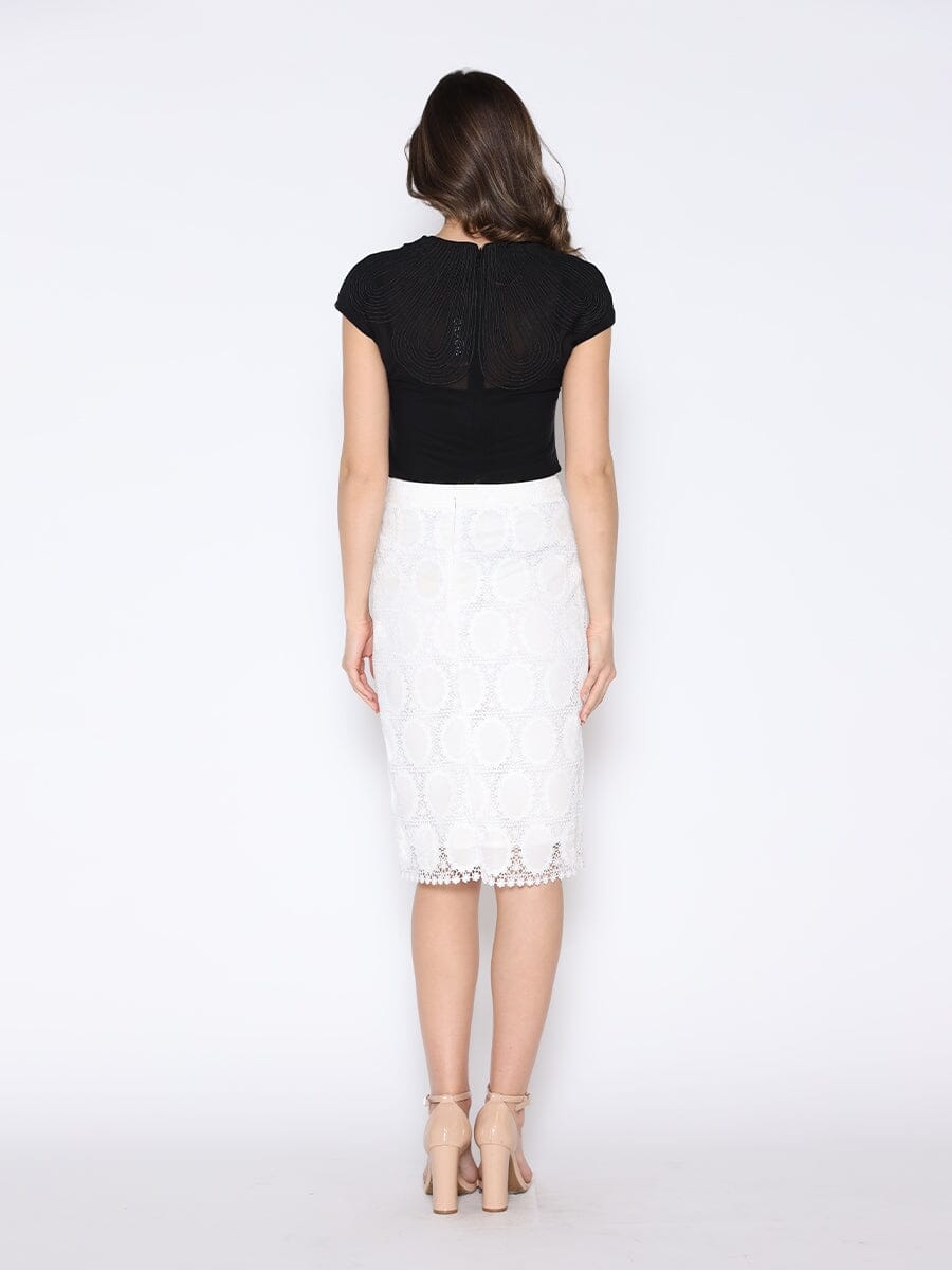 Velvet Polka Dot Crochet Skirt SKIRT Gracia Fashion 