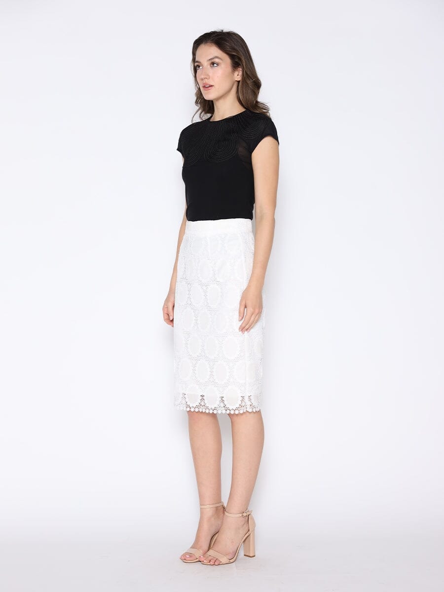 Velvet Polka Dot Crochet Skirt SKIRT Gracia Fashion 