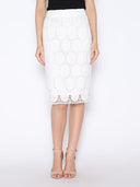 Velvet Polka Dot Crochet Skirt SKIRT Gracia Fashion WHITE S 