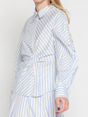 Vertical and Horizontal Striped Shirt TOP Gracia Fashion 
