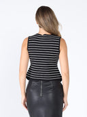 Vertical striped v-neck vest JACKET Gracia Fashion 