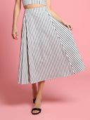 Vitalis Stripes Skirt SKIRT Gracia Fashion WHITE/BLACK S 