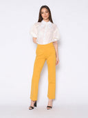 Waist Band Stretched Fitted Pants PANTS Gracia Fashion 