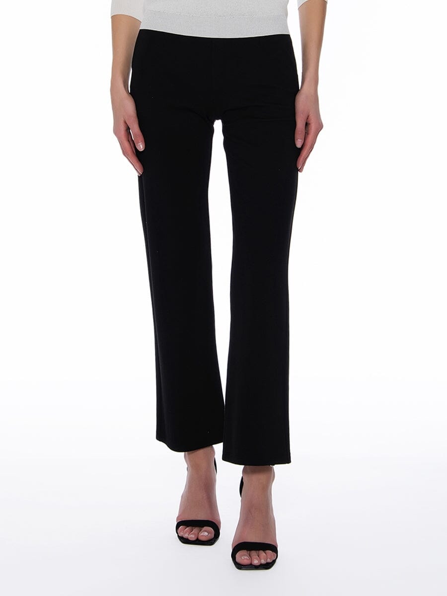 Waist Band Stretched Fitted Pants PANTS Gracia Fashion BLACK S 