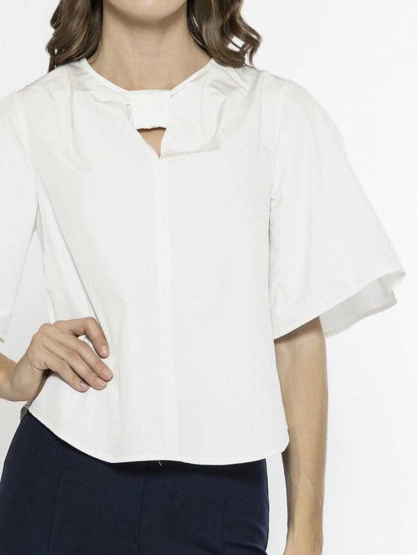 White Bow Tee – Gracia Fashion