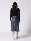 Whole Spangle Shiny Banding Midi Skirt SKIRT Gracia Fashion 