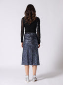 Whole Spangle Shiny Banding Midi Skirt SKIRT Gracia Fashion 
