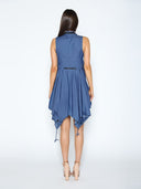 Wide Hem Sleeveless Denim Dress DRESS Gracia Fashion 