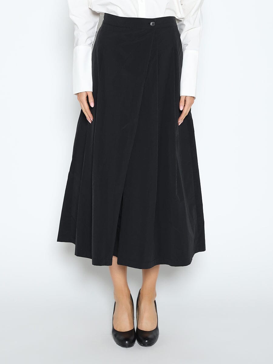 Wide Leg Culottes Pants PANTS Gracia Fashion BLACK S 