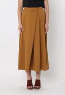 Wide Leg Culottes Pants PANTS Gracia Fashion L/BROWN S 