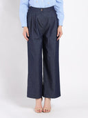 Wide-Leg Denim Pants PANTS Gracia Fashion DENIM S 
