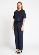 Wide leg draw code elastic waist pant PANTS Gracia Fashion 