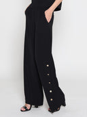 Wide Leg Half Button Open Casual Pants PANTS Gracia Fashion 