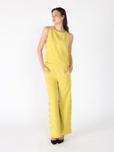 Wide Leg Half Button Open Casual Pants PANTS Gracia Fashion 