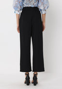 Wide Leg Pant With Decorative Gold Button PANTS Gracia Fashion 