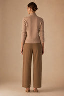Wide Leg Pants With Curved Panel Detail PANTS Gracia Fashion 