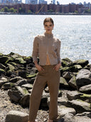 Wide Leg Pants With Curved Panel Detail PANTS Gracia Fashion 