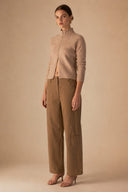 Wide Leg Pants With Curved Panel Detail PANTS Gracia Fashion 