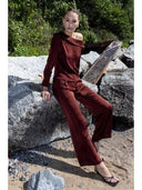 Wide Leg Satin Pants PANTS Gracia Fashion 