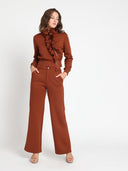 Wide Leg Scuba Pants PANTS Gracia Fashion 