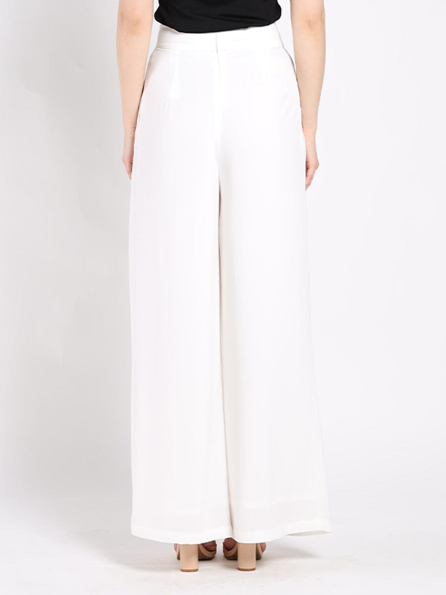 Wide Leg Solid Palazzo Flowy Pants PANTS Gracia Fashion 