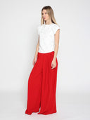 Wide Leg Solid Palazzo Flowy Pants PANTS Gracia Fashion 
