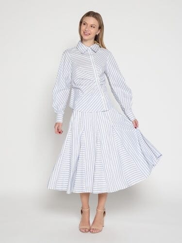 Wide Round Striped Skirt SKIRT Gracia Fashion 