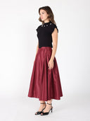 Wide Width Skirt with Back Zipper SKIRT Gracia Fashion 