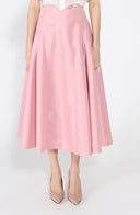 Wide Width Skirt with Back Zipper SKIRT Gracia Fashion PINK S 