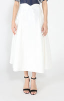 Wide Width Skirt with Back Zipper SKIRT Gracia Fashion WHITE S 
