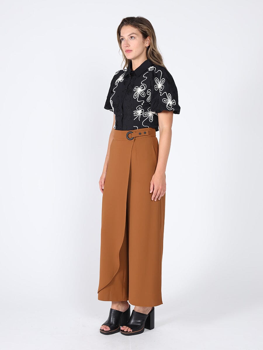 Women&#39;s Wrap Wide Leg Pants PANTS Gracia Fashion 