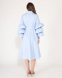Wrapped design layered sleeve midi dress DRESS Gracia Fashion 
