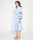 Wrapped design layered sleeve midi dress DRESS Gracia Fashion 