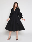 Wrapped design layered sleeve midi dress DRESS Gracia Fashion 
