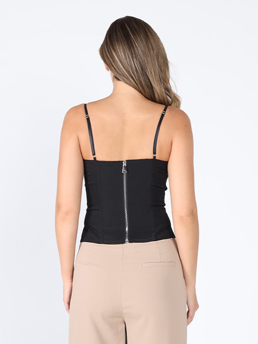 Zip up corset top with straps TOP Gracia Fashion 