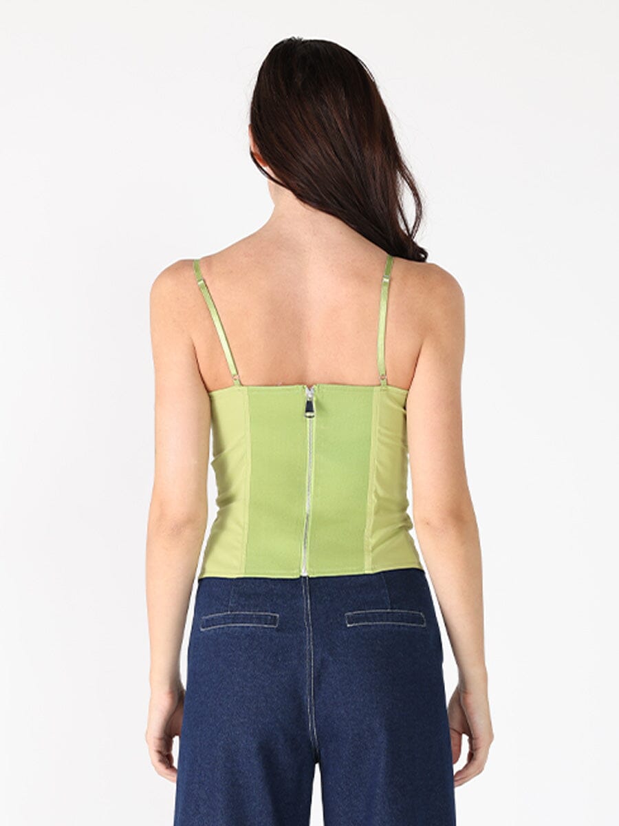 Zip up corset top with straps TOP Gracia Fashion 