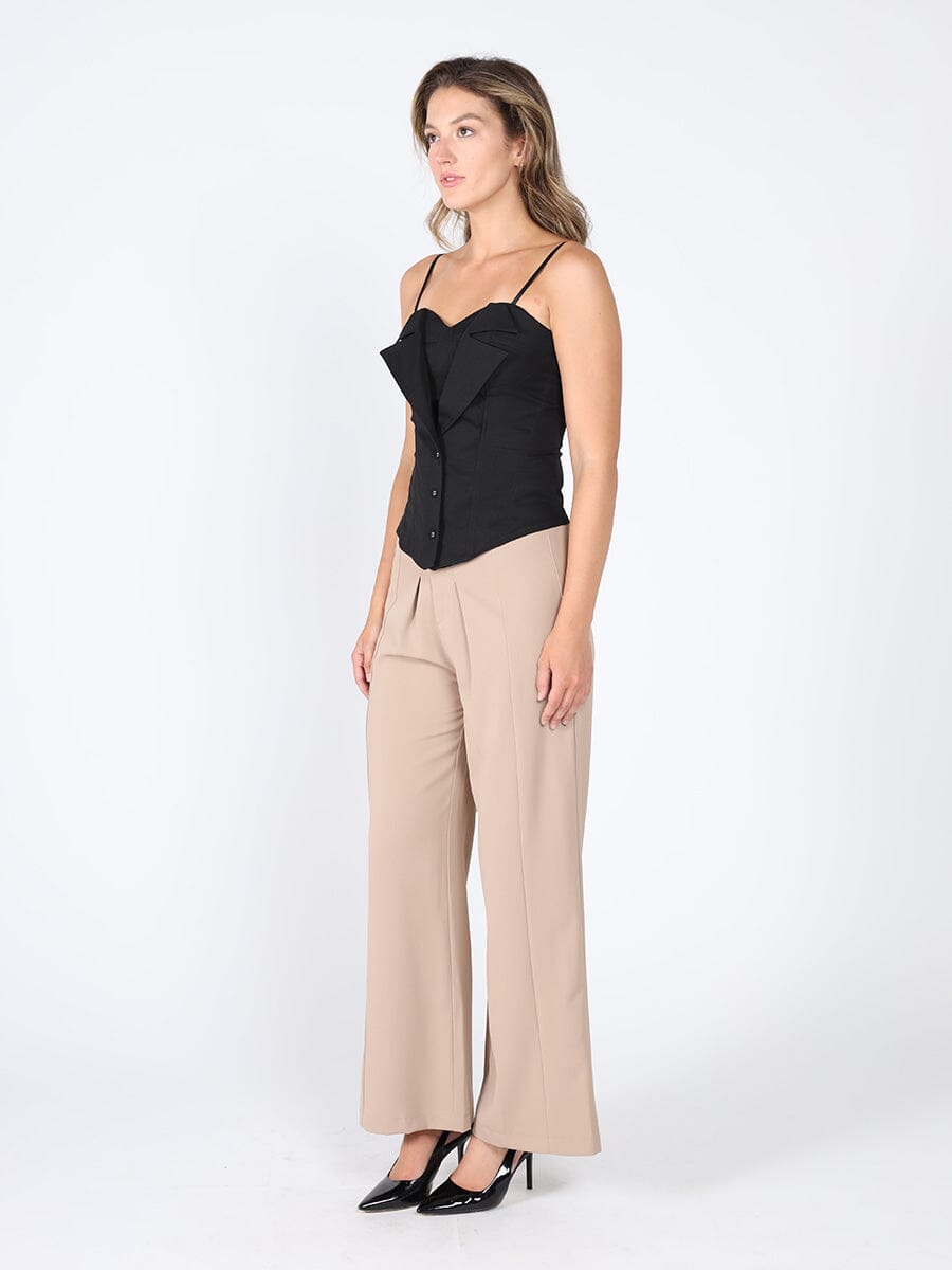 Zip up corset top with straps TOP Gracia Fashion 