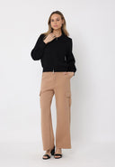 Zip up long sleeve collared jacket with pockets JACKET Gracia Fashion 