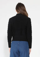 Zip up long sleeve textured jacket SWEATER Gracia Fashion 