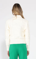Zip up long sleeve textured jacket SWEATER Gracia Fashion 