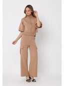 Zip-Up Split Side Puff Sleeve Jacket JACKET Gracia Fashion 